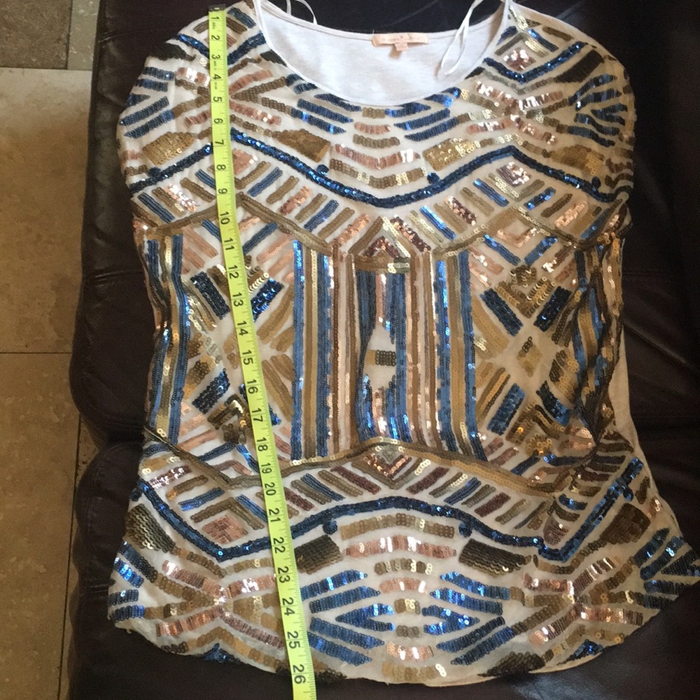 Gorgeous Gibson Latimer Sequined Top Size Small - image 7